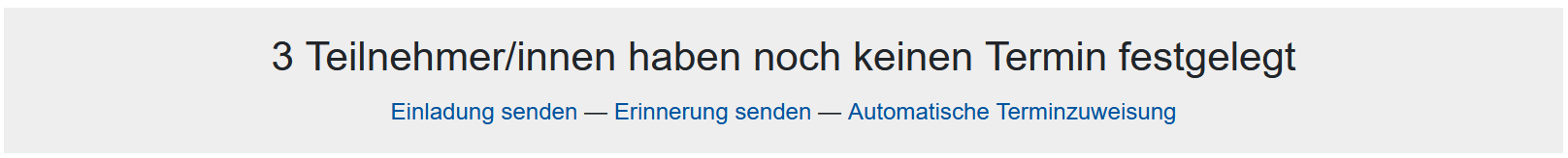 Dieses Bild zeigt die Einladungs- und Erinnerungsoptionen für Schüler. Option Automatische Terminzuweisung".