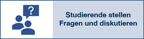 Studierende stellen Fragen und diskutieren