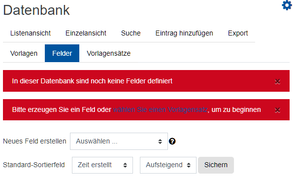 Übersicht Datenbank