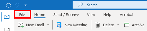 Select File in the menu ribbon