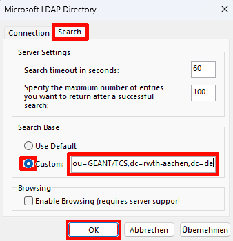 Search settings