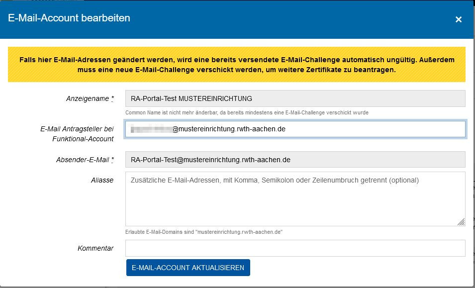 E-Mail-Account bearbeiten