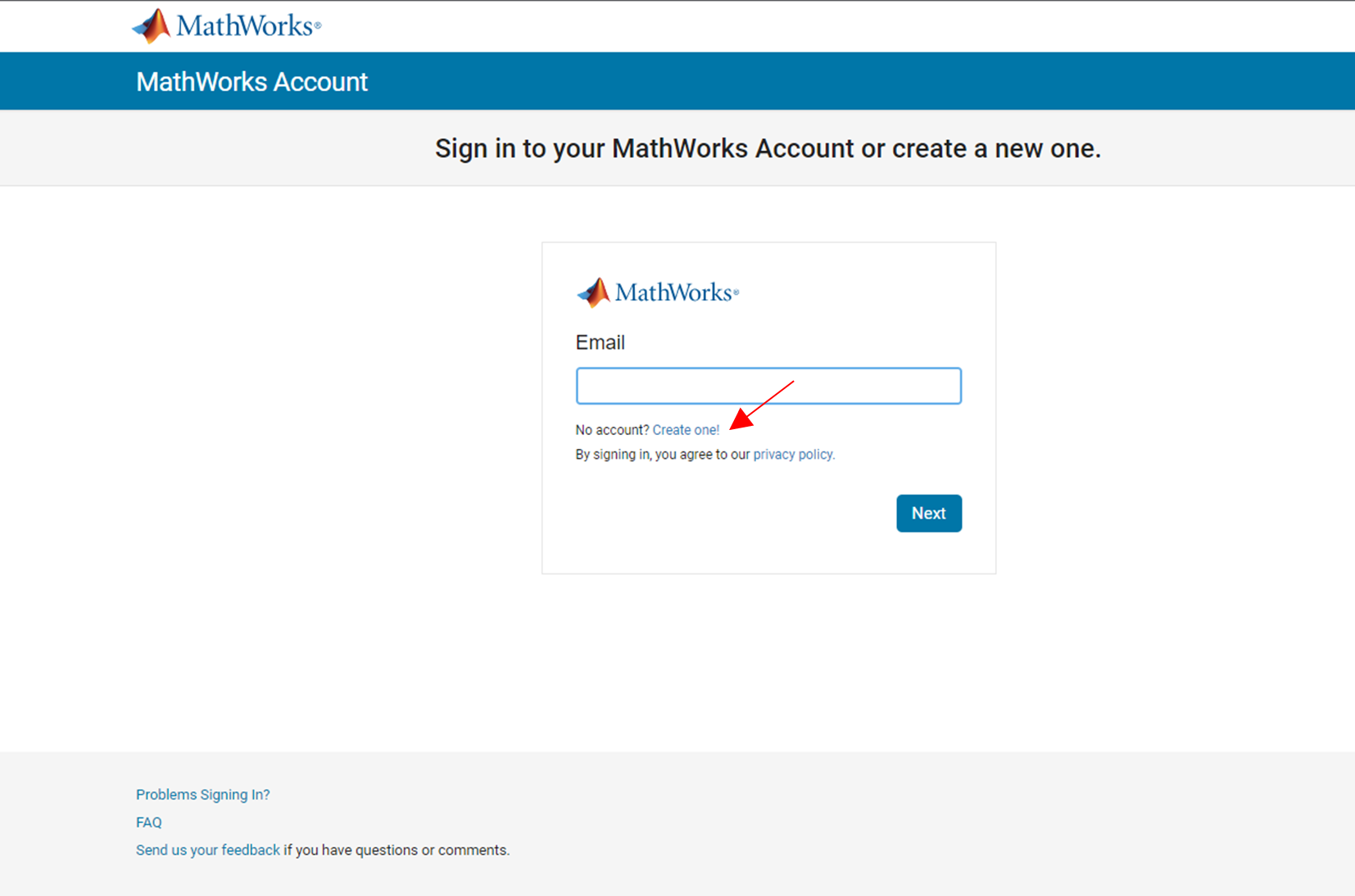 MathWorks Account anlegen