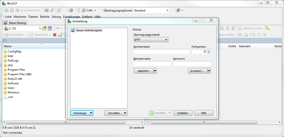 WinSCP Start