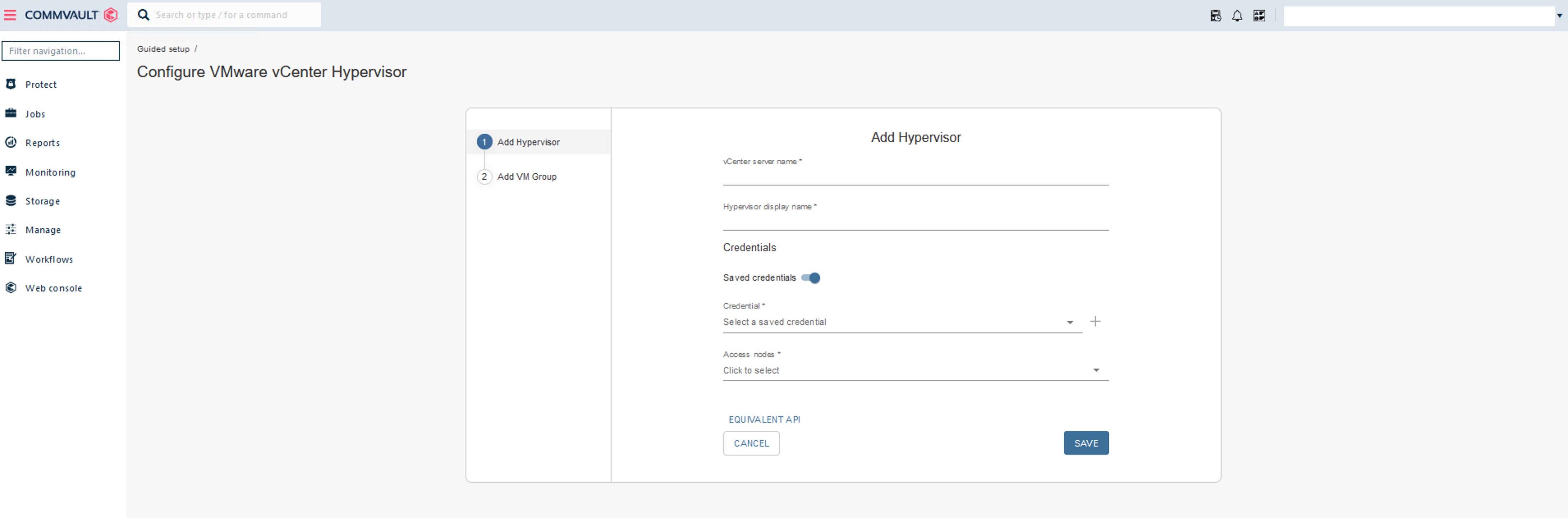 Workaround - Hypervisor in Commvault