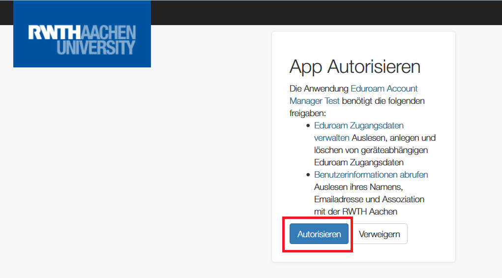 App Autorisieren