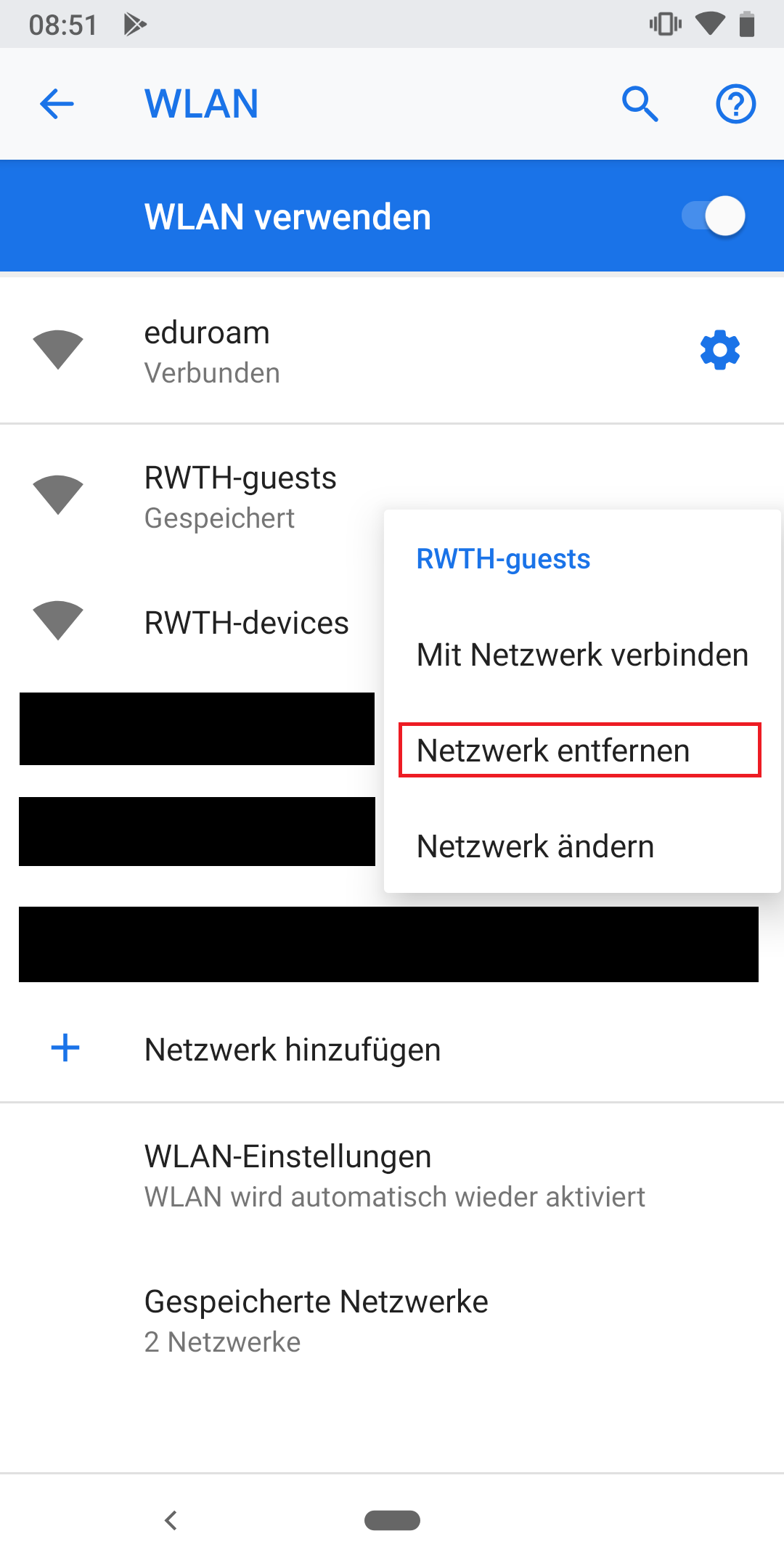 RWTH-guest entfernen