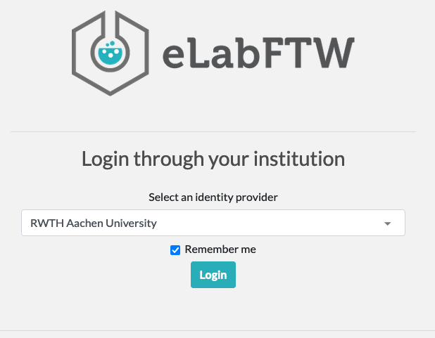 eLabFTW login page