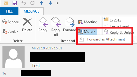 Forwarding E-Mail as Attachment 1