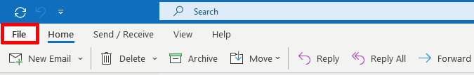 Select "File" in the ribbon