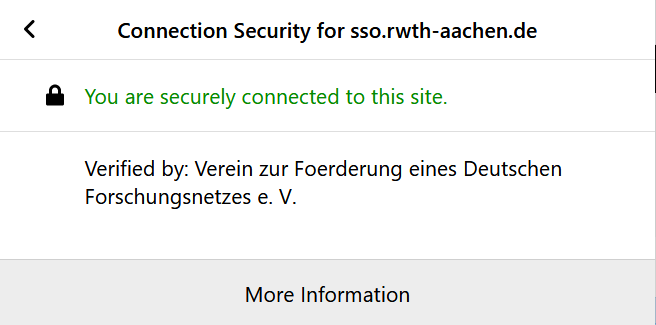 Connection security information