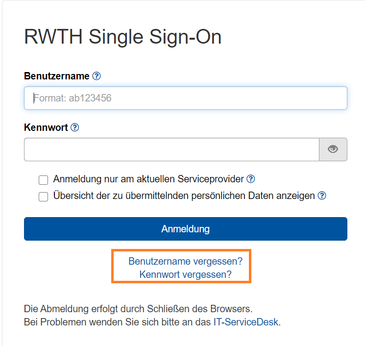 RWTH Single Sign-On