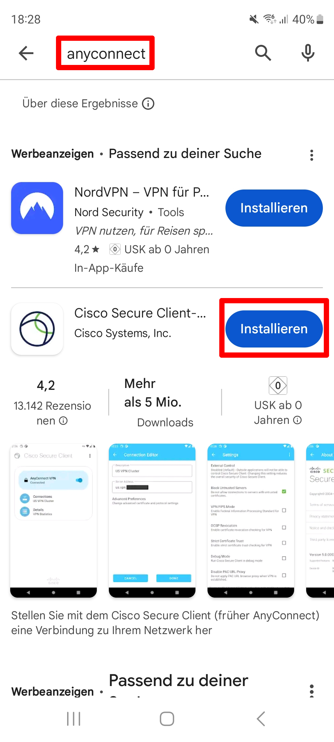 Cisco Secure Client installieren