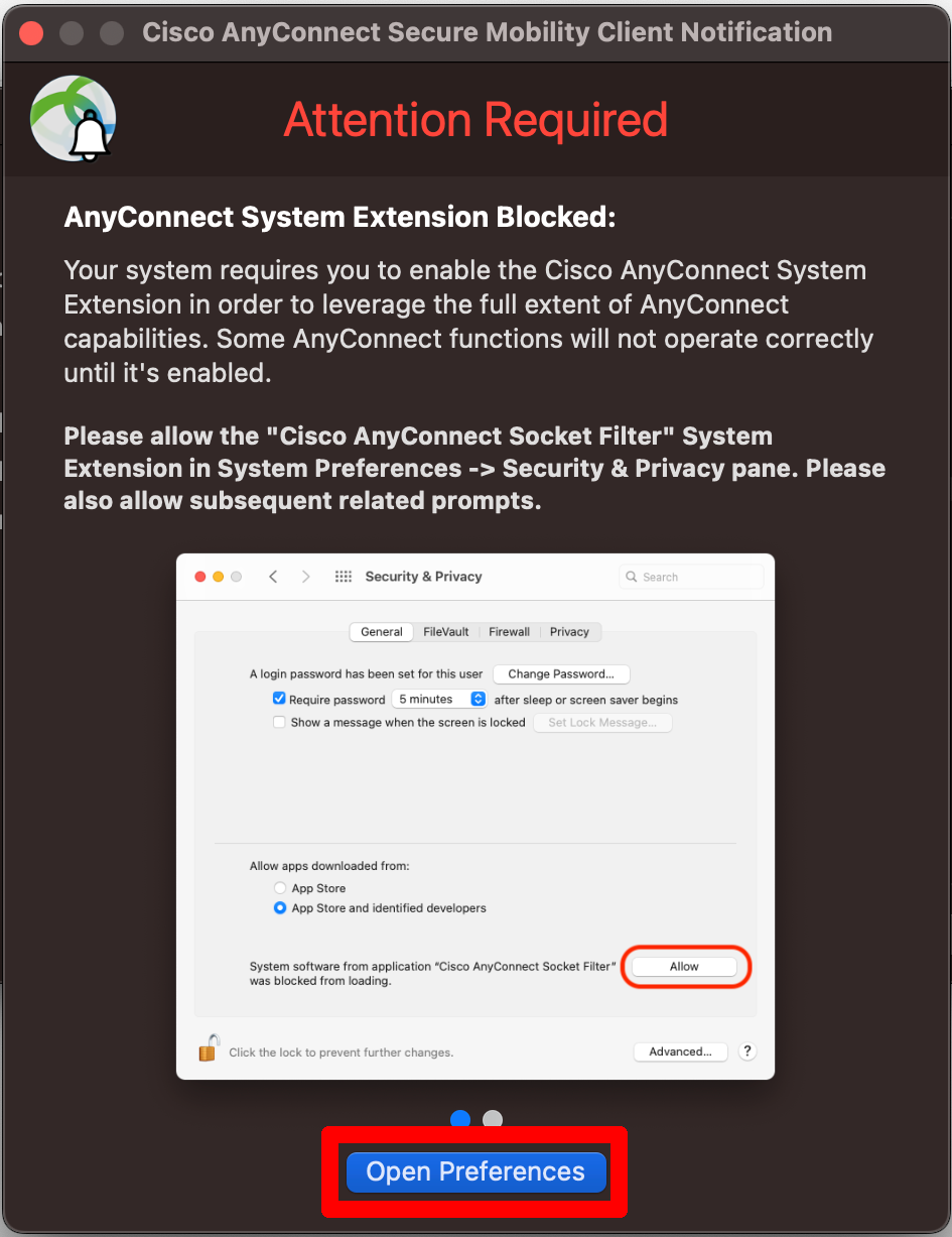 AnyConnect was blocked
