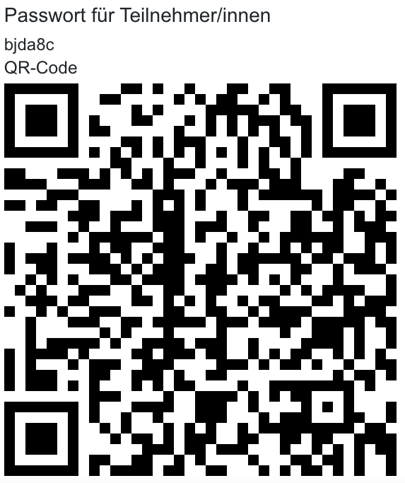 Screenshot Beispiel für Kombination QR-Code mit Passwort