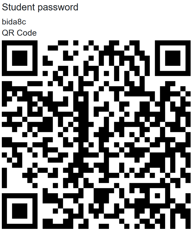 Screenshot example for combination QR-Code with password