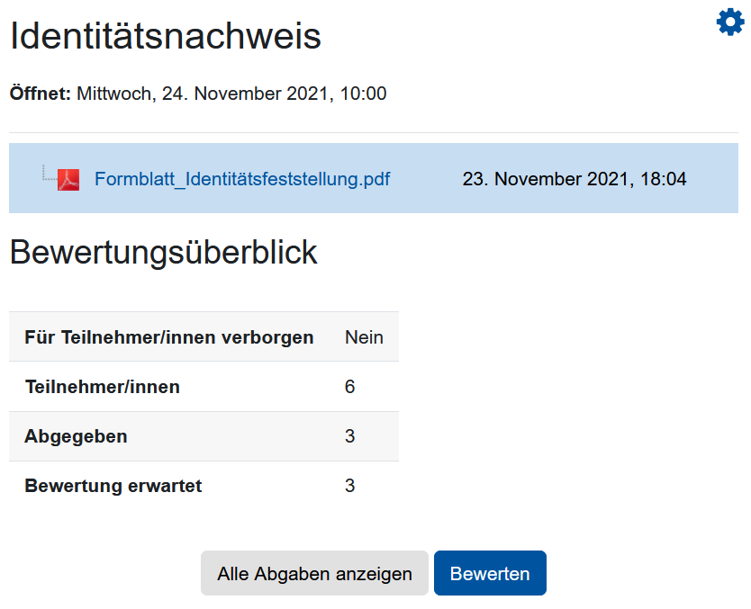 Screenshot "Bewertungsüberblick"