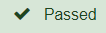 Screenshot of the 'passed' message in Moodle