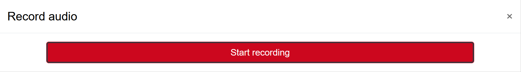 Screenshot: Record audio, start recording