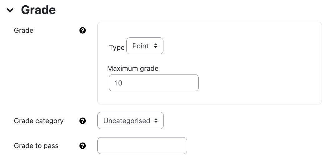 Grade settings for organizer