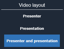Video layout menu