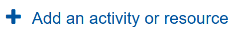 Screenshot Link 'Add an activity or material'