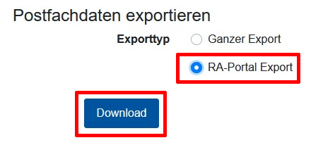 Exporttyp RA-Portal