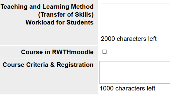 Choice in RWTHonline to create a course room in RWTHmoodle
